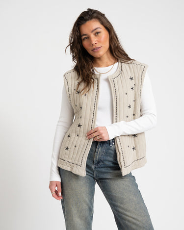 TILTIL Evi Emboidery Gilet Taupe - Things I Like Things I Love