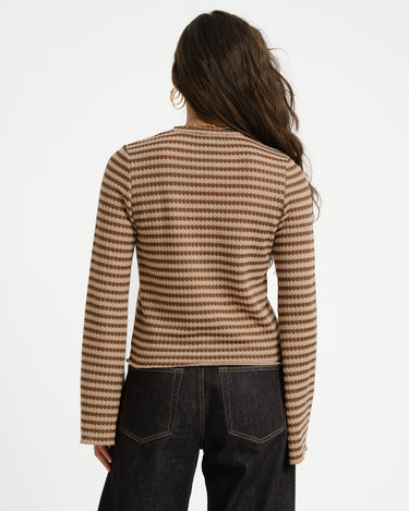 TILTIL Farah Flared Longsleeve Striped Brown - Things I Like Things I Love