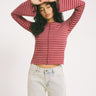 TILTIL Farah Flared Longsleeve Striped Dark Pink - Things I Like Things I Love