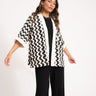 TILTIL Fien Kimono Print Wave Black Beige - Things I Like Things I Love