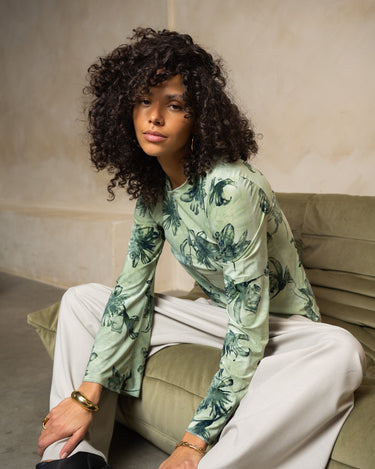 TILTIL Floral Farah Longsleeve Sage Green - Things I Like Things I Love