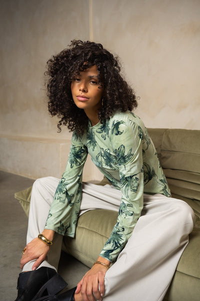 TILTIL Floral Farah Longsleeve Sage Green - Things I Like Things I