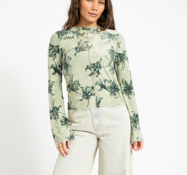 TILTIL Floral Farah Longsleeve Sage Green - Things I Like Things I Love
