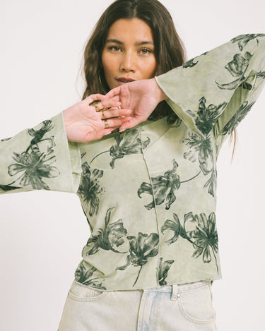 TILTIL Floral Farah Longsleeve Sage Green - Things I Like Things I Love