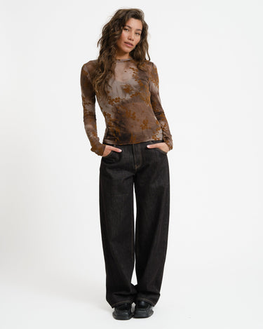 TILTIL Floral Mesh Longsleeve Bruin - Things I Like Things I Love