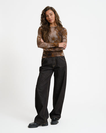 TILTIL Floral Mesh Longsleeve Bruin - Things I Like Things I Love
