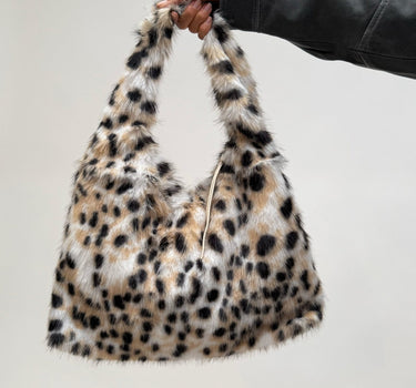 TILTIL Fluffy Bag Snow Leopard Off White - Things I Like Things I Love