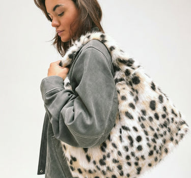 TILTIL Fluffy Bag Snow Leopard Off White - Things I Like Things I Love