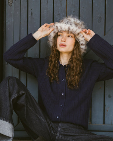 TILTIL Fluffy Hat Snow Leopard Ecru - Things I Like Things I Love