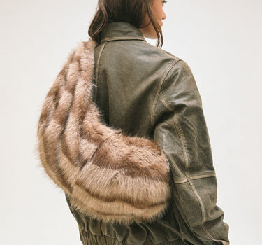 TILTIL Freddy Faux Fur Stripe Brown - Things I Like Things I Love