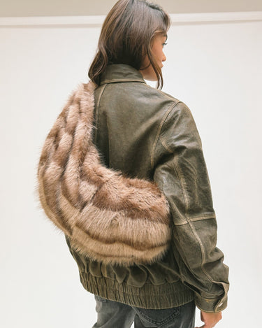 TILTIL Freddy Faux Fur Stripe Brown - Things I Like Things I Love