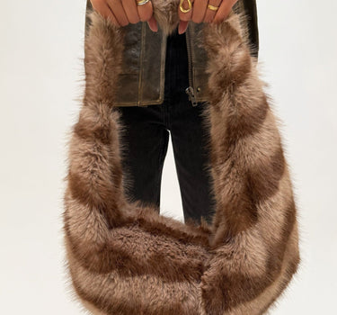 TILTIL Freddy Faux Fur Stripe Brown - Things I Like Things I Love