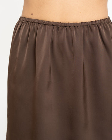 TILTIL Frederique Satin Skirt Lace Brown - Things I Like Things I Love