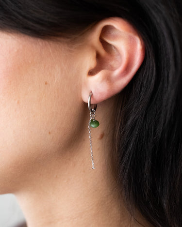 TILTIL Gem Chain Drop Earrings Zilver Groen - Things I Like Things I Love