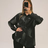 TILTIL Gilly Glitter Blouse Dark Grey Silver One Size - Things I Like Things I Love