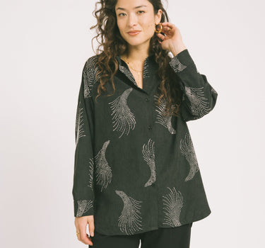 TILTIL Gilly Glitter Blouse Dark Grey Silver - Things I Like Things I Love