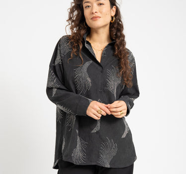 TILTIL Gilly Glitter Blouse Dark Grey Silver - Things I Like Things I Love