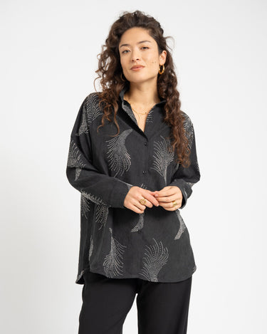 TILTIL Gilly Glitter Blouse Dark Grey Silver - Things I Like Things I Love