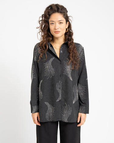 TILTIL Gilly Glitter Blouse Dark Grey Silver - Things I Like Things I Love