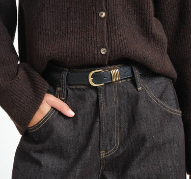 TILTIL Hailey Belt REAL LEATHER Zwart - Things I Like Things I Love