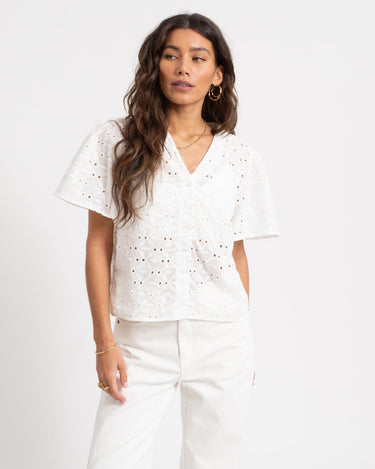 TILTIL Hailey Shortsleeve Blouse White - Things I Like Things I Love