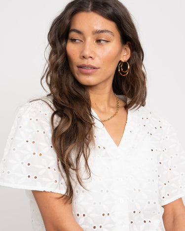 TILTIL Hailey Shortsleeve Blouse White - Things I Like Things I Love