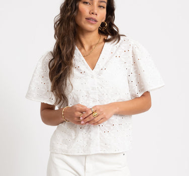 TILTIL Hailey Shortsleeve Blouse White - Things I Like Things I Love