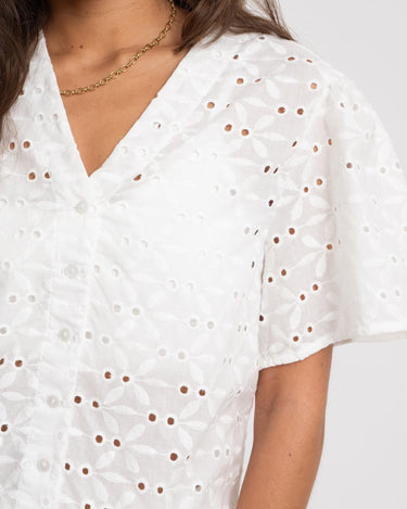 TILTIL Hailey Shortsleeve Blouse White - Things I Like Things I Love