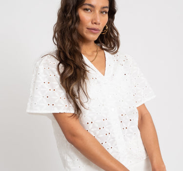TILTIL Hailey Shortsleeve Blouse White - Things I Like Things I Love