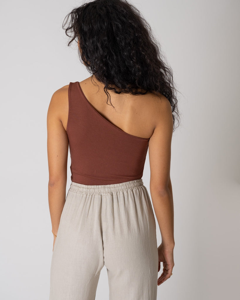 TILTIL Hailey Top One Shoulder Choco - Things I Like Things I Love