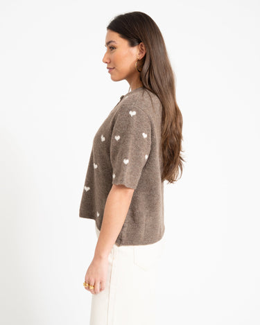 TILTIL Heart Knit Taupe One Size - Things I Like Things I Love