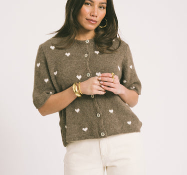 TILTIL Heart Knit Taupe One Size - Things I Like Things I Love