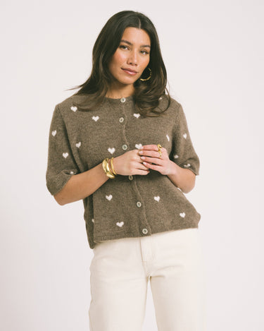 TILTIL Heart Knit Taupe One Size - Things I Like Things I Love