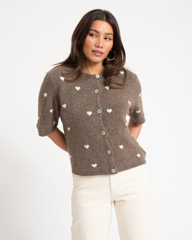 TILTIL Heart Knit Taupe One Size - Things I Like Things I Love