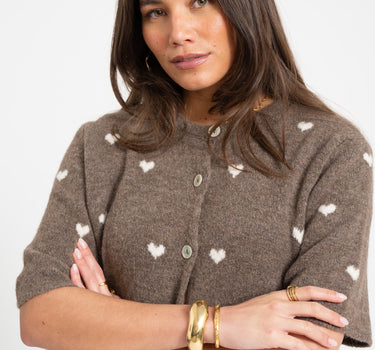 TILTIL Heart Knit Taupe One Size - Things I Like Things I Love