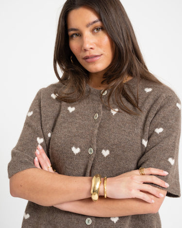 TILTIL Heart Knit Taupe One Size - Things I Like Things I Love