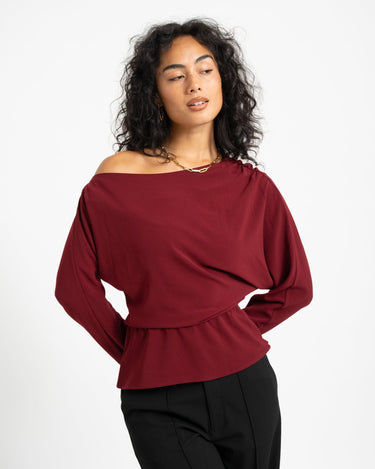 TILTIL Ida Off Shoulder Longsleeve Bordeaux - Things I Like Things I Love