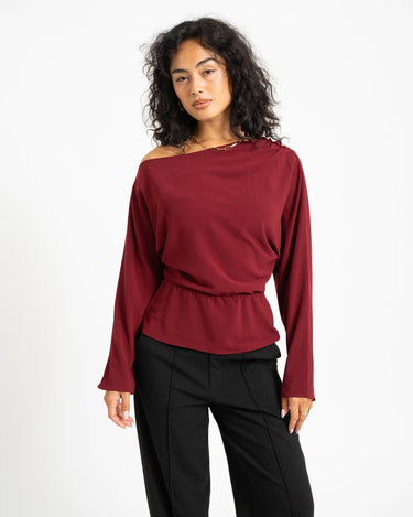 TILTIL Ida Off Shoulder Longsleeve Bordeaux - Things I Like Things I Love