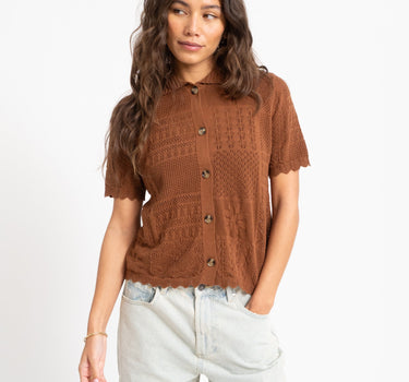 TILTIL Iza Crochet Top Brown - Things I Like Things I Love