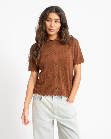 TILTIL Iza Crochet Top Brown - Things I Like Things I Love