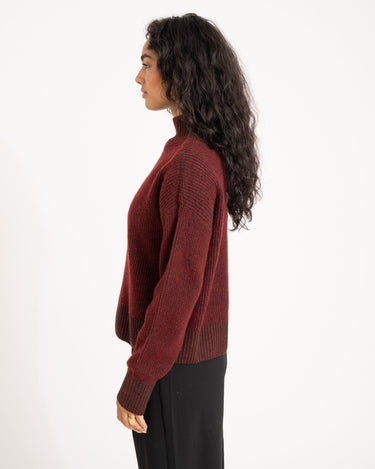 TILTIL Jackie Contrasted Mockneck Pullover Rust - Things I Like Things I Love