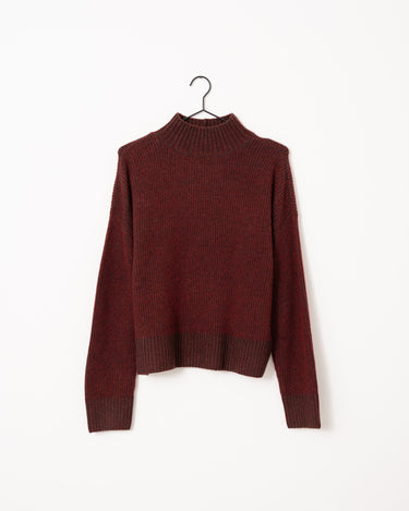 TILTIL Jackie Contrasted Mockneck Pullover Rust - Things I Like Things I Love