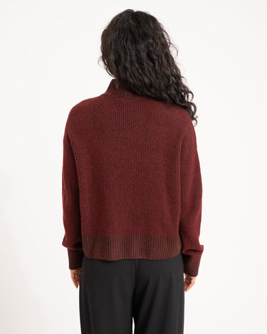 TILTIL Jackie Contrasted Mockneck Pullover Rust - Things I Like Things I Love