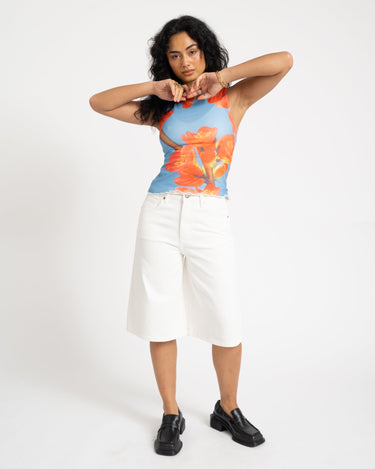 TILTIL Jente Floral Mesh Top Blue - Things I Like Things I Love