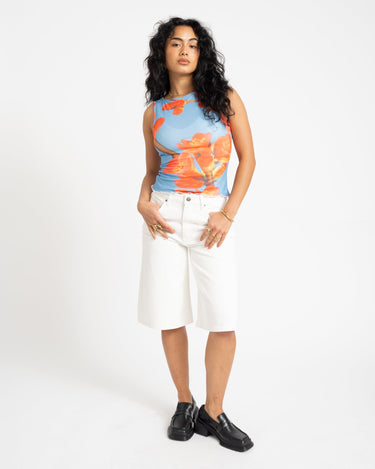 TILTIL Jente Floral Mesh Top Blue - Things I Like Things I Love