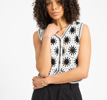 TILTIL Jillie Crochet Gilet Black - Things I Like Things I Love
