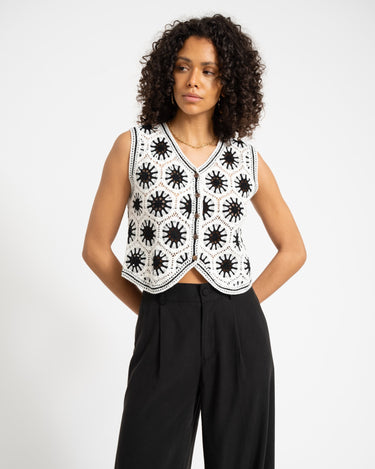 TILTIL Jillie Crochet Gilet Black - Things I Like Things I Love