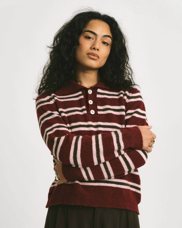 TILTIL Joya Polo Striped Bordeaux One Size - Things I Like Things I Love
