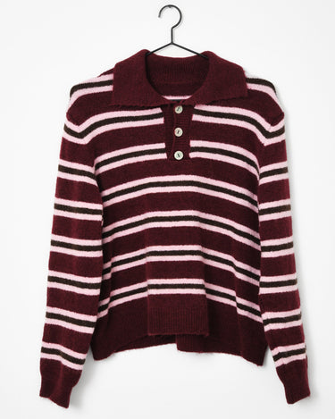 TILTIL Joya Polo Striped Bordeaux One Size - Things I Like Things I Love