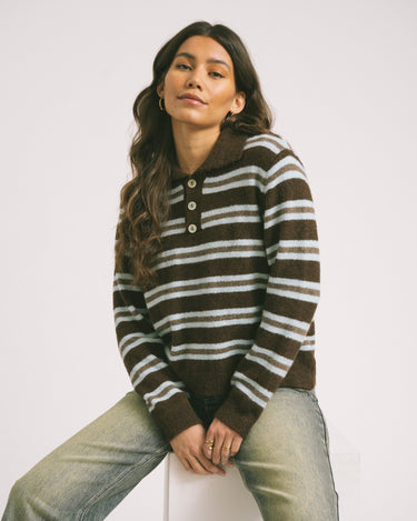 TILTIL Joya Polo Striped Brown One Size - Things I Like Things I Love